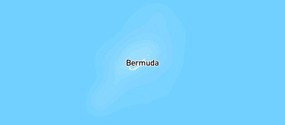 Screenshot of a Mapbox map displaying the Bermuda Triangle